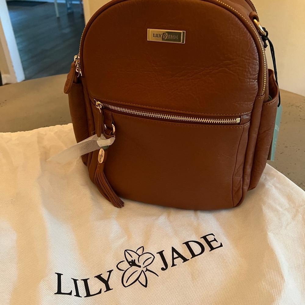 Lily Jade Brown Leather Baby Bag